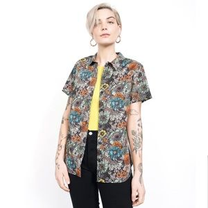 WILD FANG essential button up Jurassic Print